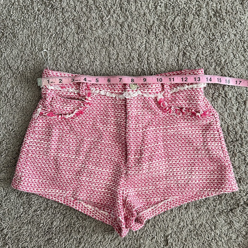 Zara Pink Tweed Women Shorts - Picture 7 of 11